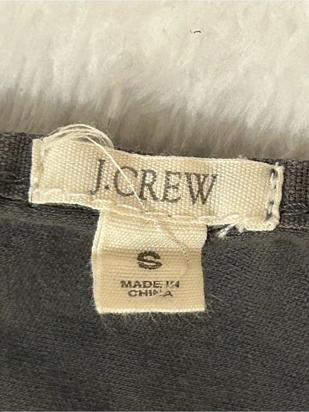 J.Crew Gray Utility Popover Blouse S 3/4 Sleeve Chest & Side Pockets